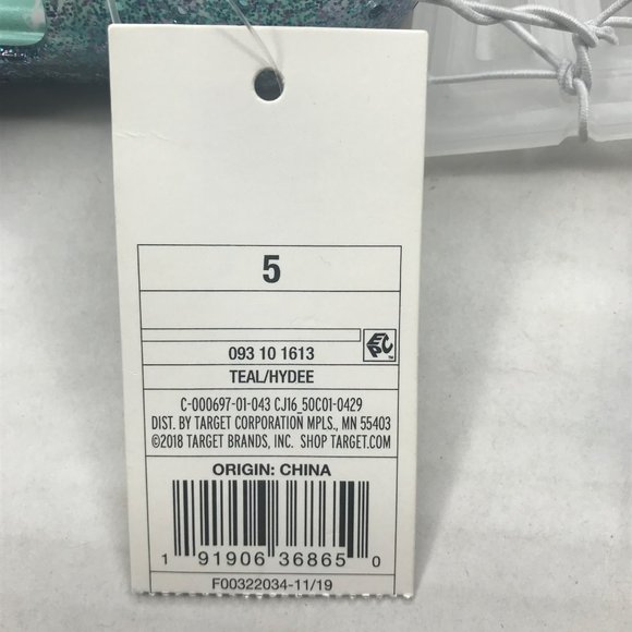 Cat And Jack Girl's Size 5 Hydee Mermaid Slip On Shoe Teal New With Tags - Picture 9 of 13